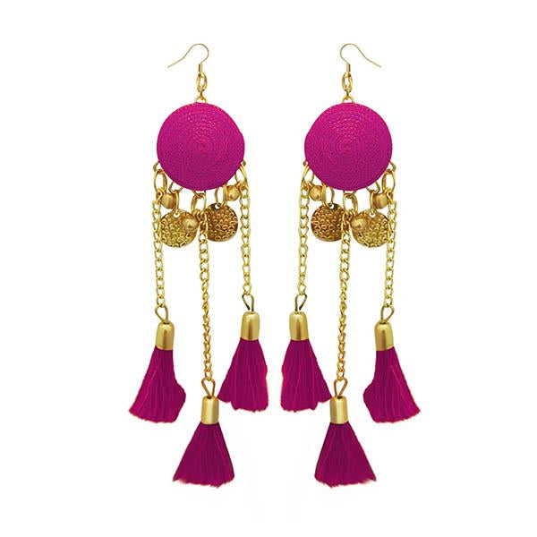 Jeweljunk Pink Thread Gold Plated Earrings - 1308341C