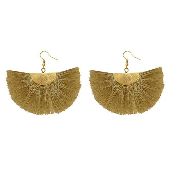 Jeweljunk Green Thread Gold Plated Earrings - 1308354B