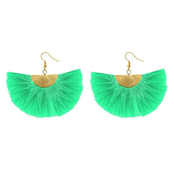 Jeweljunk Green Thread Gold Plated Earrings - 1308354C
