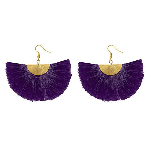 Jeweljunk Purple Thread Gold Plated Earrings - 1308354D
