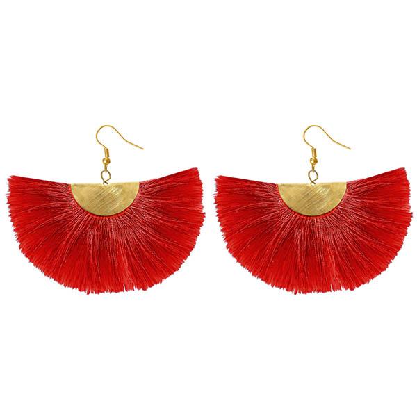 Jeweljunk Red Thread Gold Plated Earrings - 1308354I