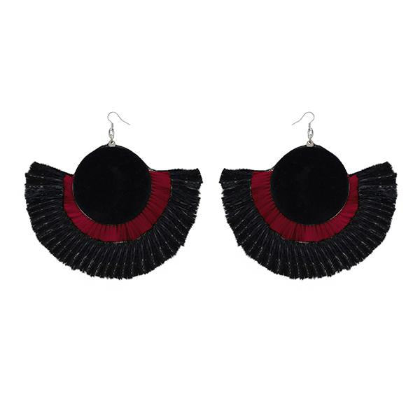 Jeweljunk Red And Black Thread Earrings - 1308357K