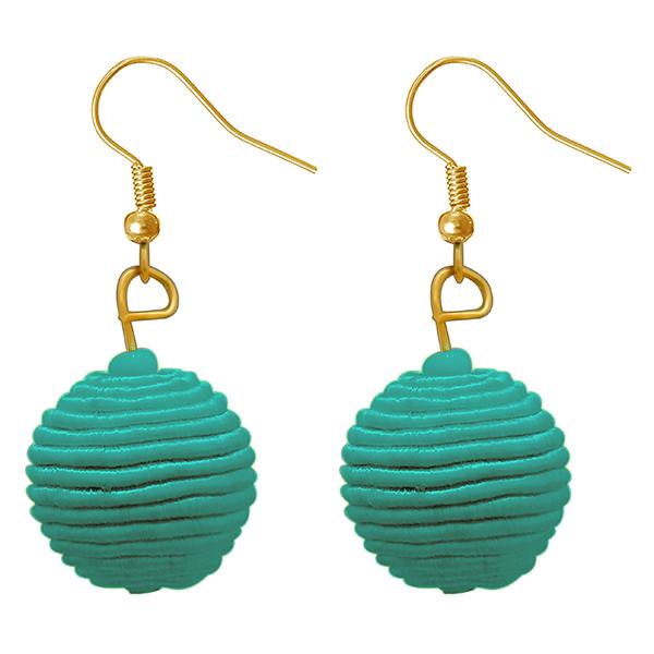Jeweljunk Green Thread Dangler Earrings - 1308358B