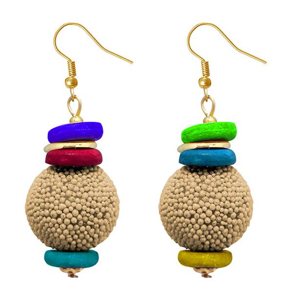 Jeweljunk Gold Plated Multicolor Beads Dangler Earrings - 1308361H