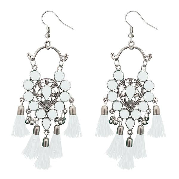 Jeweljunk Thread Meenakari Afghani Tassel Earrings - 1308365A