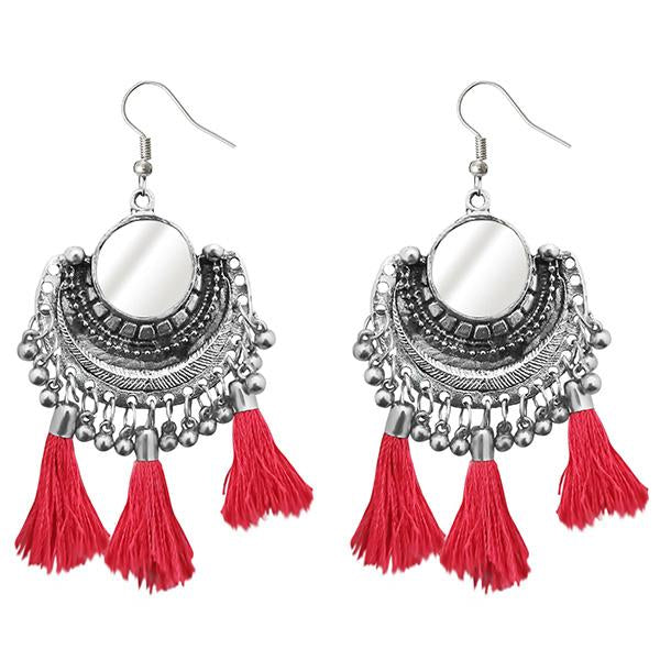 Jeweljunk Pink Thread Afghani Tassel Earrings - 1308366I