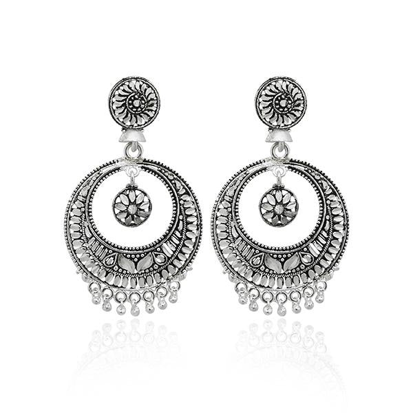 Jeweljunk Rhodium Plated Dangler Earrings - 1308532B