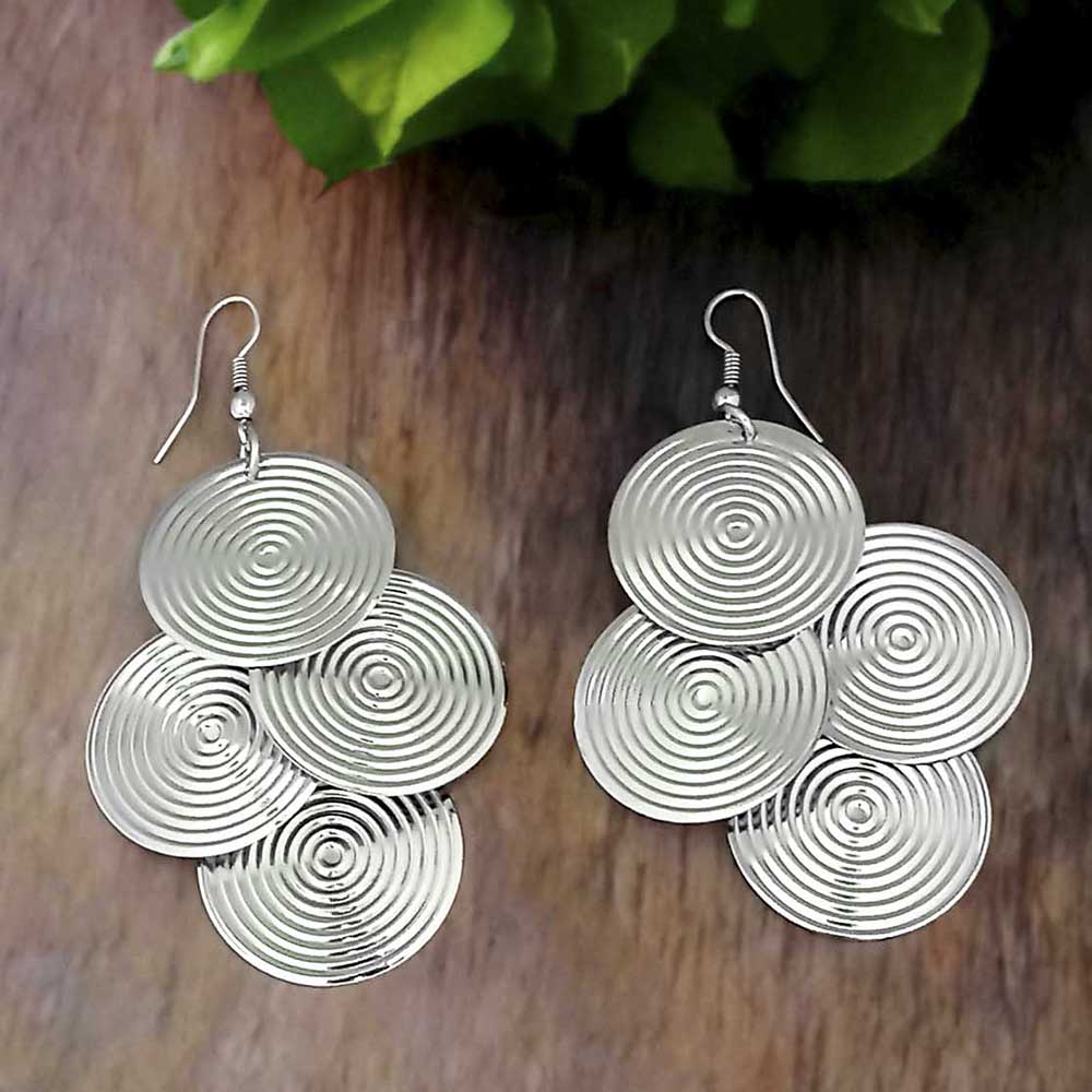 Urthn Silver Plated Designer Dangler Earrings
