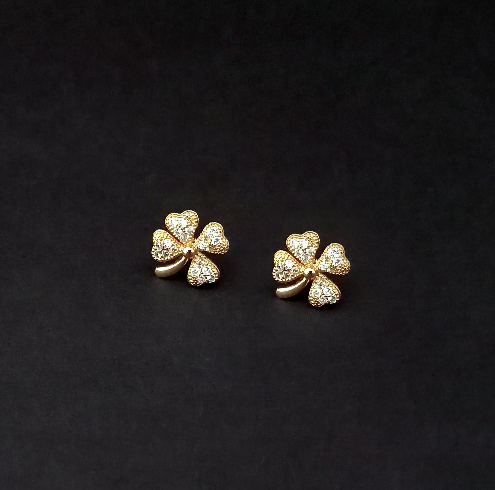 Urthn Gold Plated Austrian Stone Stud Earrings - 1309912A