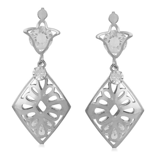Urthn Silver Plated Stone Dangler Earrings - 1310618A