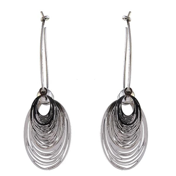 Urthn Rhodium Plated Dangler Earrings - 1310666A