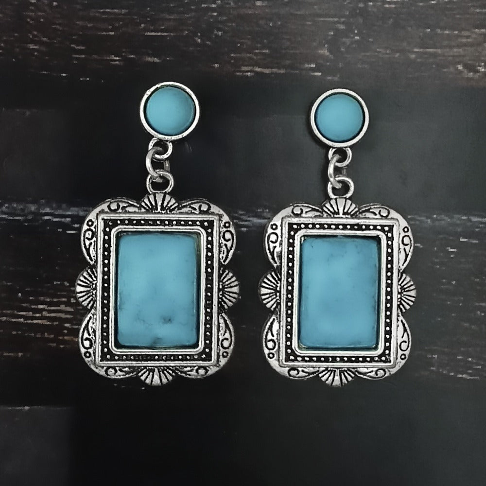 Urthn Silver Plated Beads Dangler Earrings