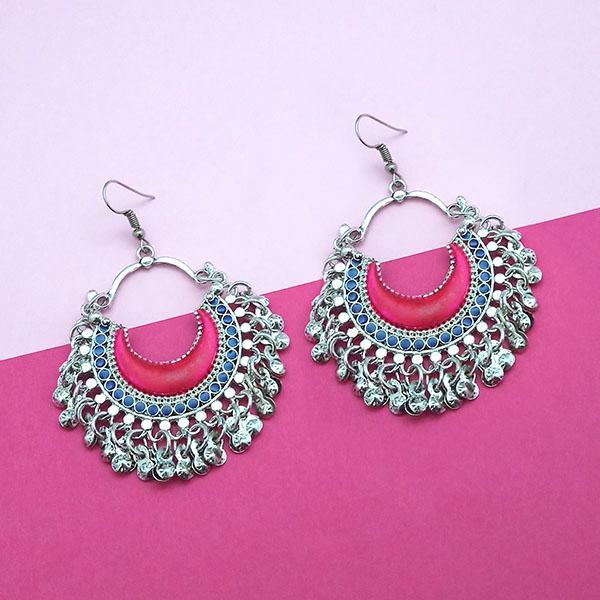 Jeweljunk Pink Meenakari Afghani Earrings - 1311053G