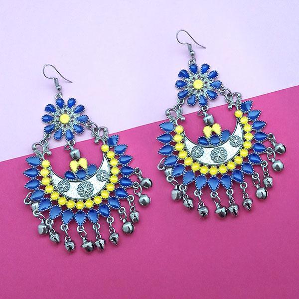 Jeweljunk Blue Meenakari Afghani Earrings - 1311054M