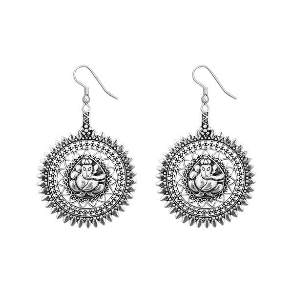 Jeweljunk Rhodium Plated Earrings - 1311227