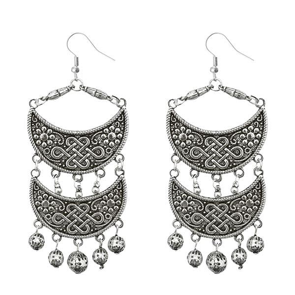 Jeweljunk Silver Plated Drop Dangler Earrings - 1311261