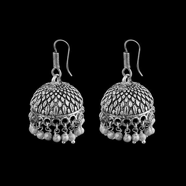 Jeweljunk Silver Plated Jhumki Earrings - 1311284