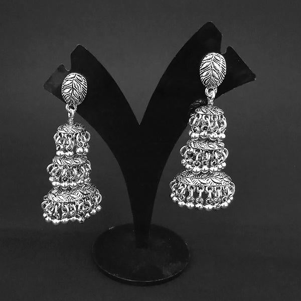 Jeweljunk Oxidised Beads Jhumki Earrings - 1311289
