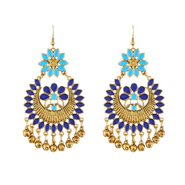 Jeweljunk Blue Meenakari Afghani Earrings - 1312408D