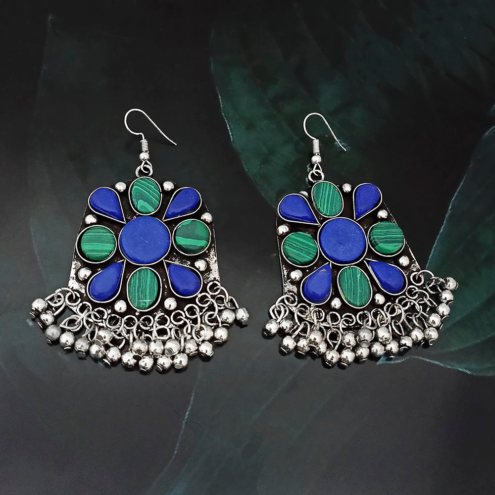 Jeweljunk Multicolor Beads Oxidised Afghani Earrings