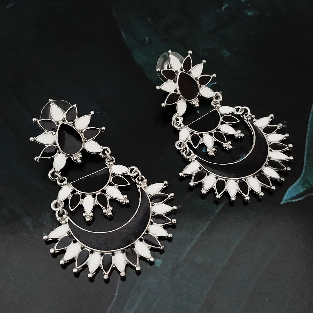 Jeweljunk Meenakari Oxidised Afghani Dangler Earrings