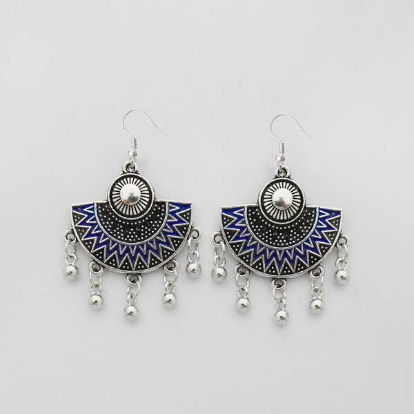 Jeweljunk Oxididsed Plated Afghani Earrings - 1312527A