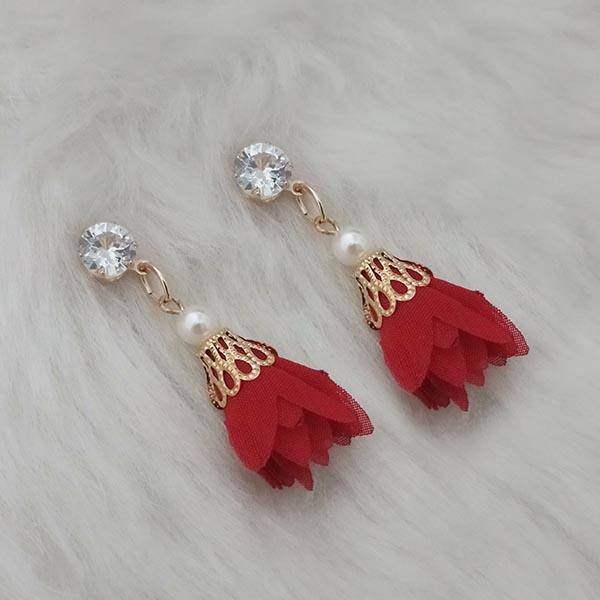 Jeweljunk Red Thread Gold Plated Earrings - 1313335F