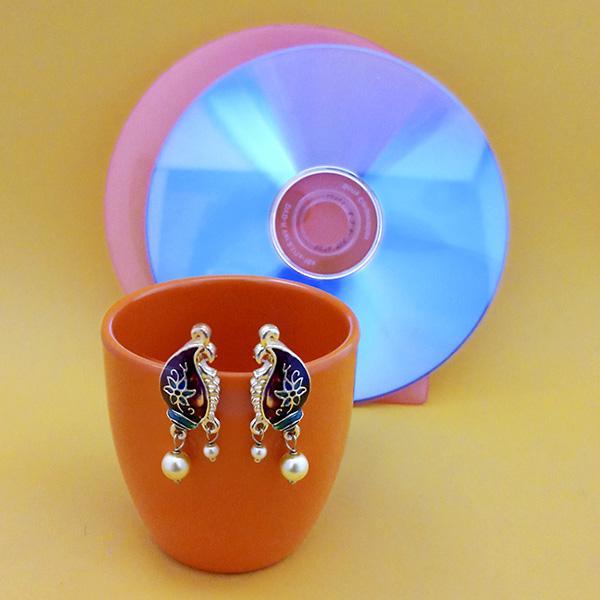 Urthn Fashions Blue Meenakari Earrings - 1314402A