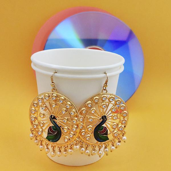 Urthn Fashions Blue Meenakari Peacock Earrings - 1314414