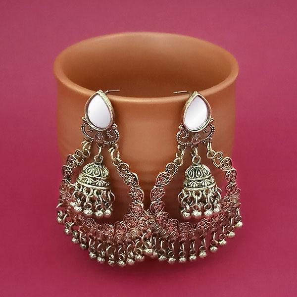 Tip Top Fashions Gold Plated Mirror Dangler Earrings - 1314817B