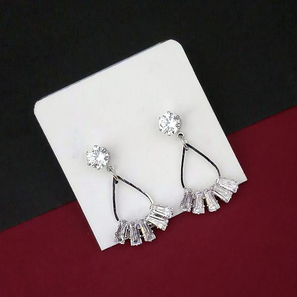 Urthn Silver Plated AD Stone Dangler Earrings - 1315868