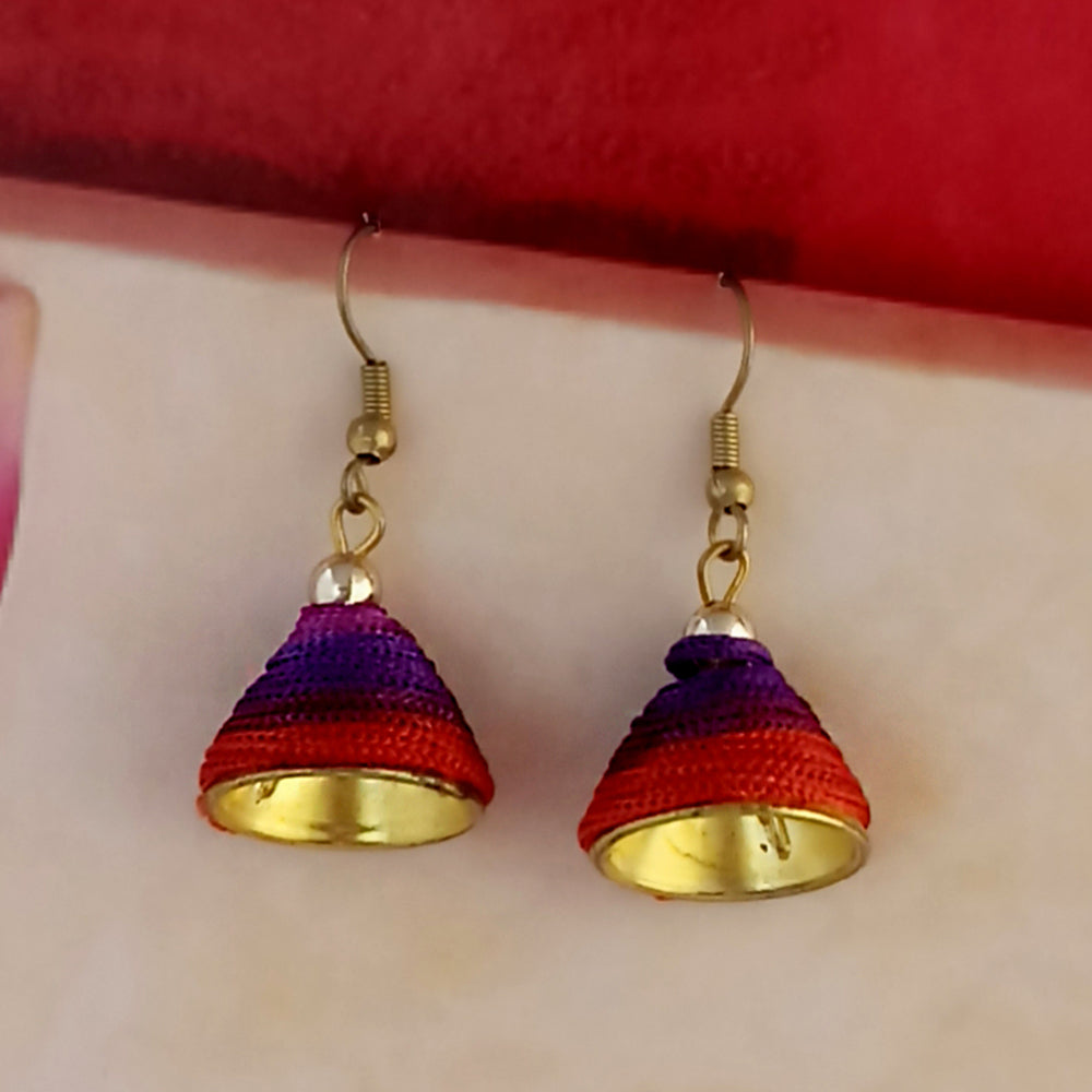 Jeweljunk Multi Gold Plated Thread Earrings