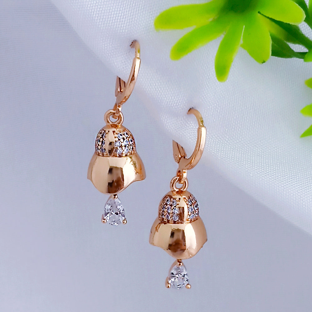 JB Arts Gold Plated AD Stone Jhumki Earrings