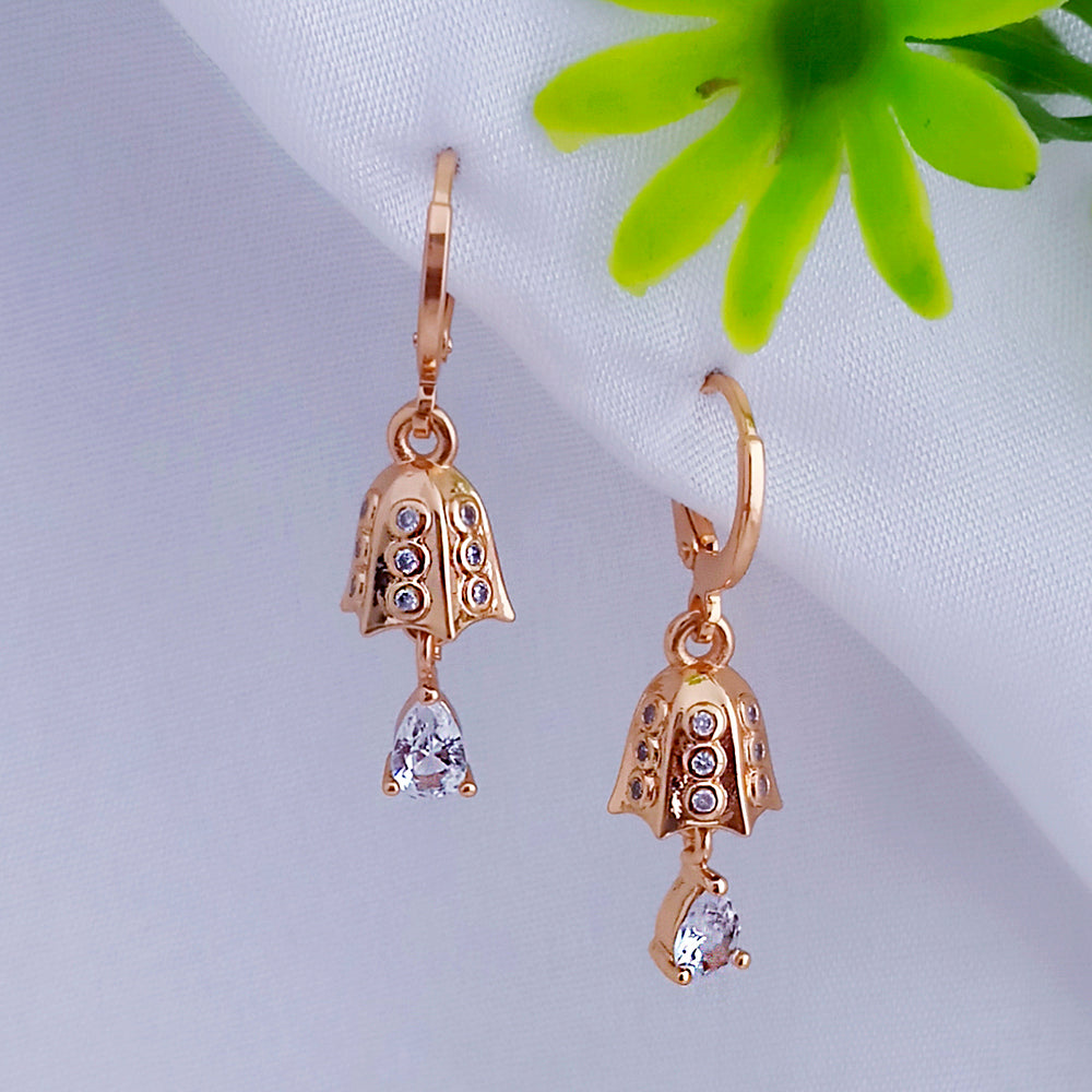 JB Arts Gold Plated AD Stone Jhumki Earrings