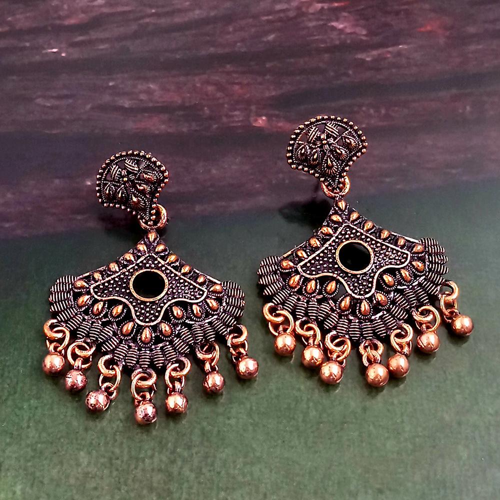 Woma Antiqe Gold Plated Dangler Earrings - 1318246B