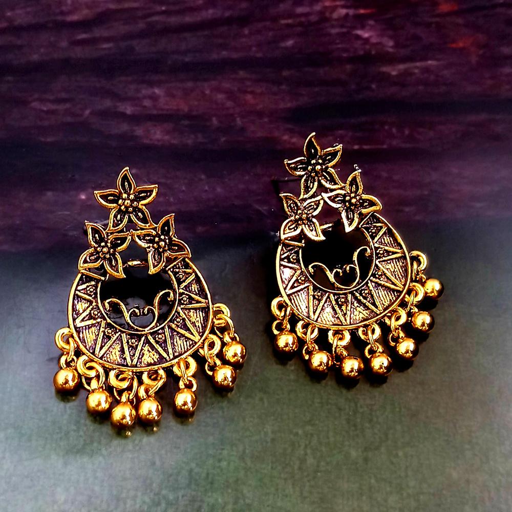 Woma Gold Plated Dangler Earrings - 1318262A
