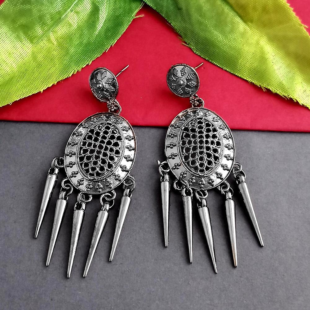 Woma Silver Plated Dangler Earrings - 1318278A