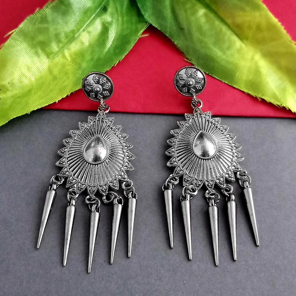 Woma Oxidised Plated Dangler Earrings - 1318287
