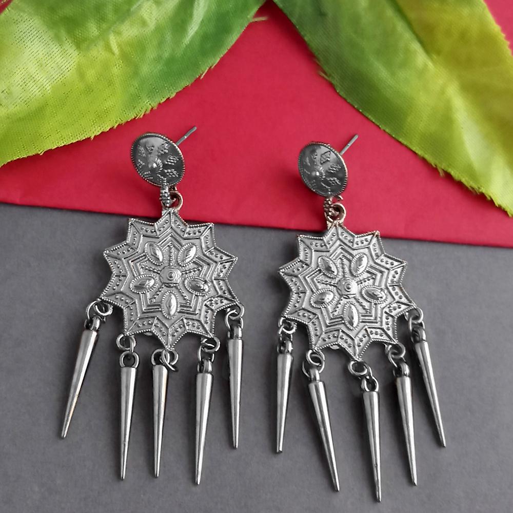 Woma Silver Plated Dangler Earrings - 1318288