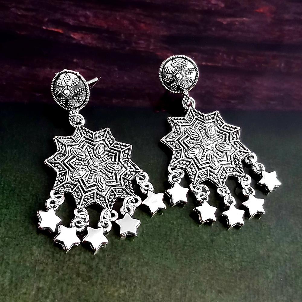 Woma Silver Plated Dangler Earrings - 1318294
