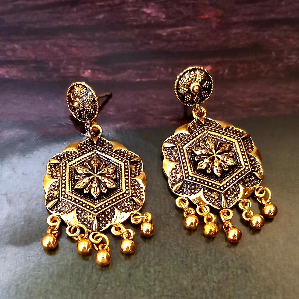 Woma Gold Plated Dangler Earrings - 1318303A