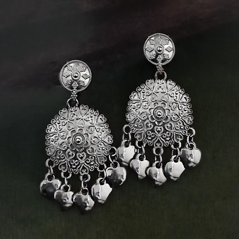 Woma Oxidised Plated Dangler Earrings - 1318339