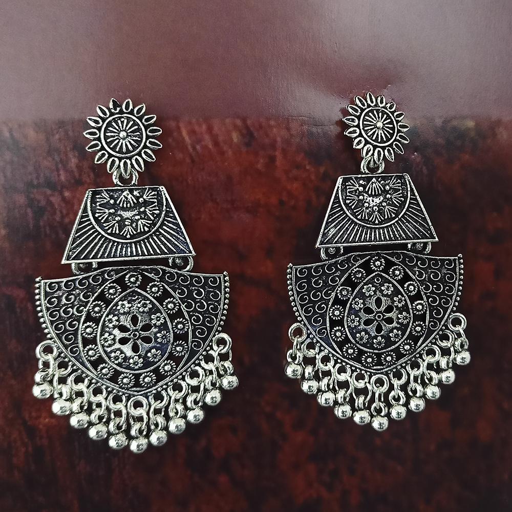 Woma Oxidised Plated Dangler Earrings - 1318374
