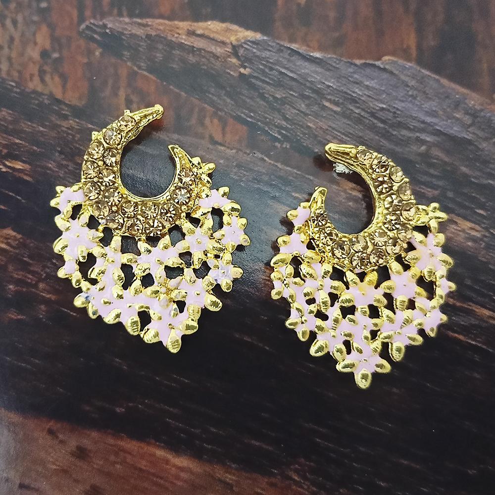 Adi Gold Plated Red Meenakari And Austrian Stone Stud Earrings - 1319237A