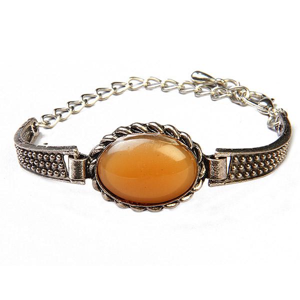 Urthn Antique Gold Plated Brown Stone Bracelet