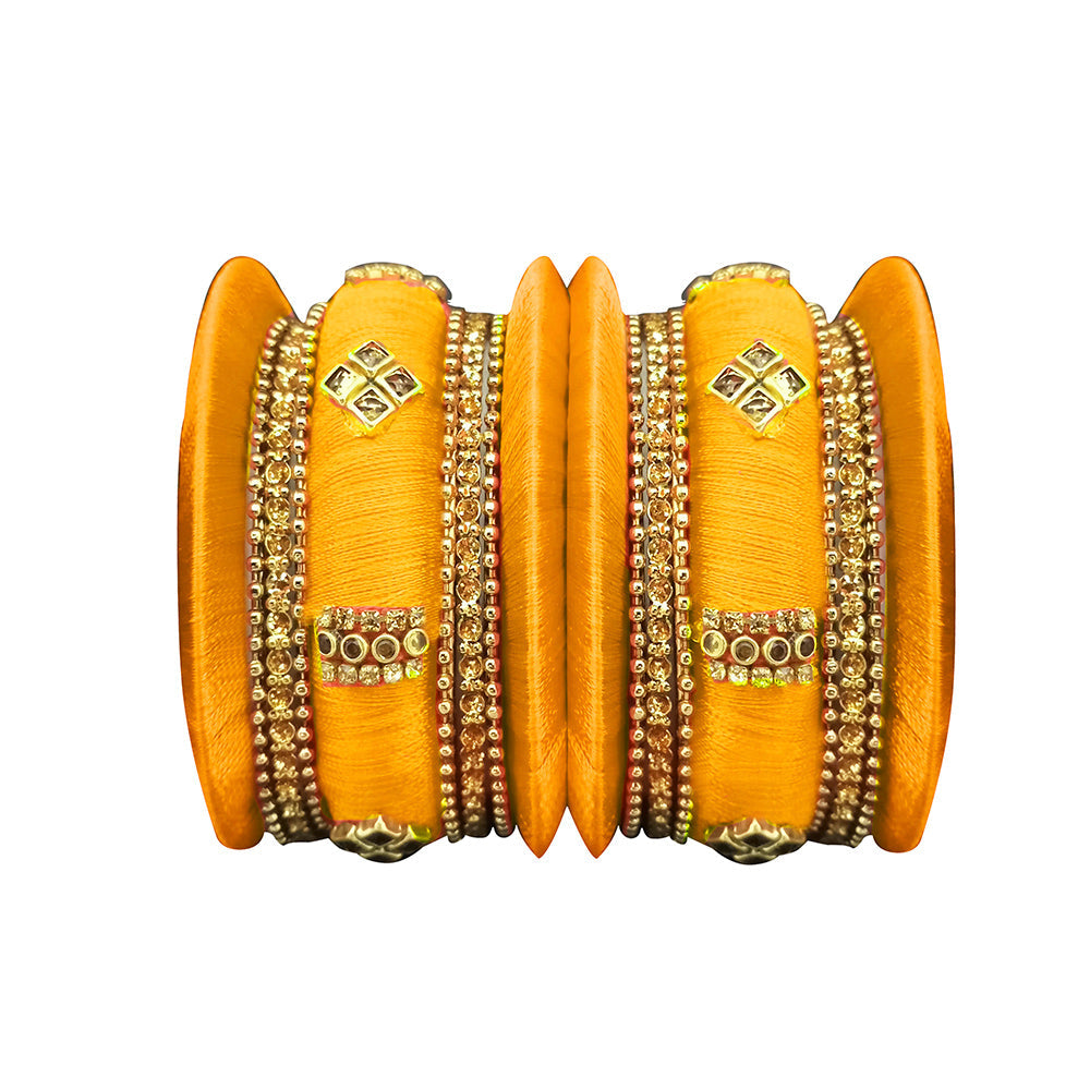 Sejal Green Color Austrian Stone Bangle Set - 1403723G