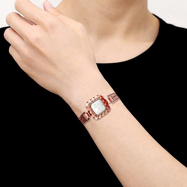 Urthn White Turquoise Antique Gold Plated Bracelet - 1403801B