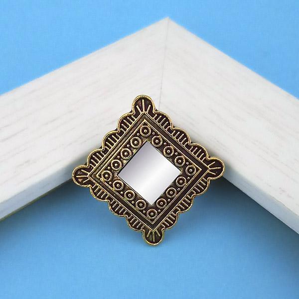 Tip Top Fashions Antique Gold Plated Mirror Adjustable Finger Ring - 1505506A