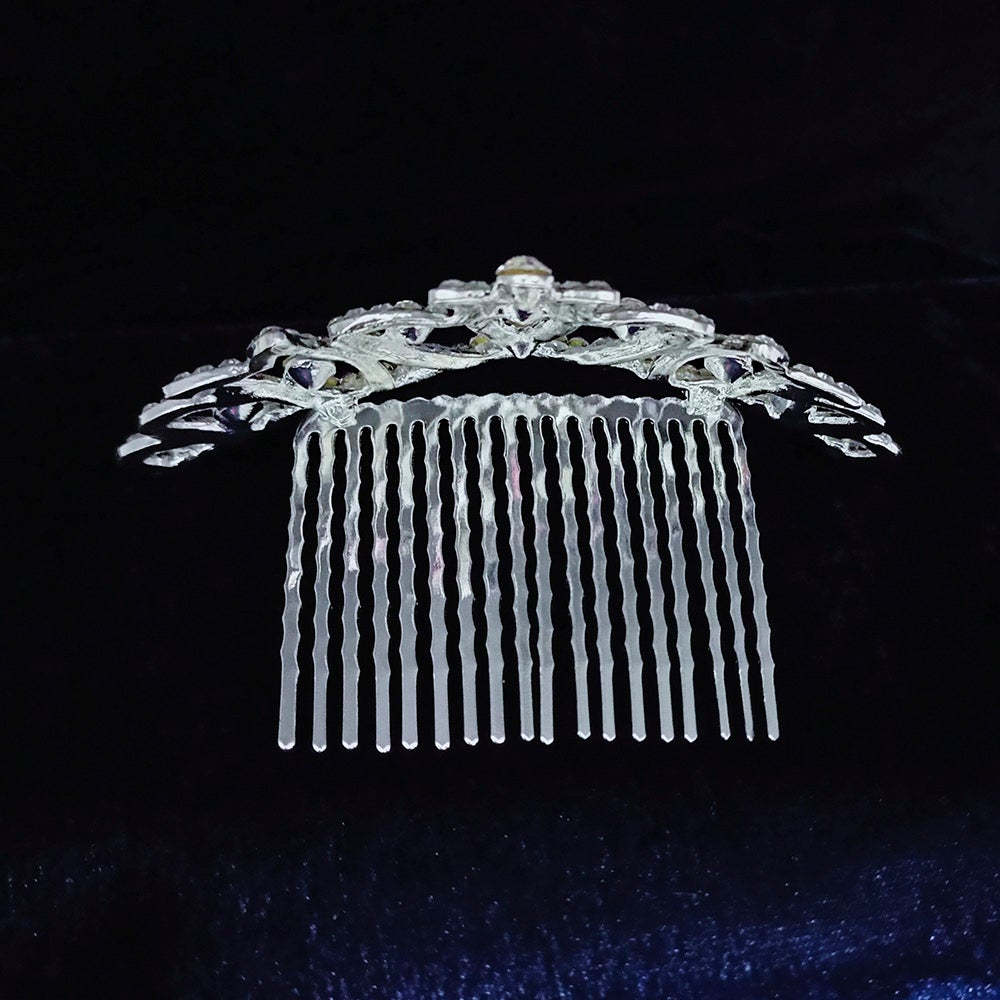 Kriaa Silver Plated White Austrian Stone Crown - 1507108