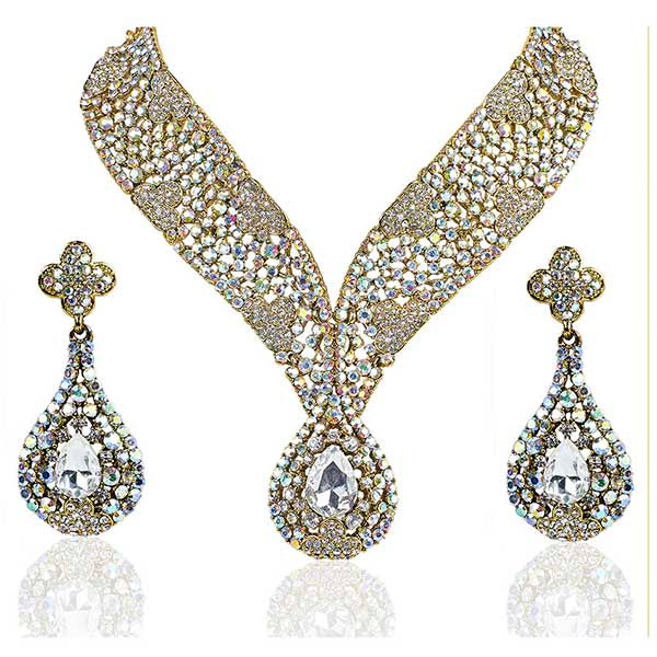 Mithya Gold Plated Austrian Stone Necklace Set - 2000123